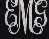 24" Wood cut script monogram-unpainted