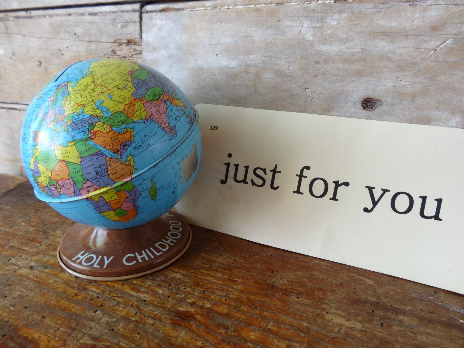 Vintage Globe Ohio Art  Small Bank Tin