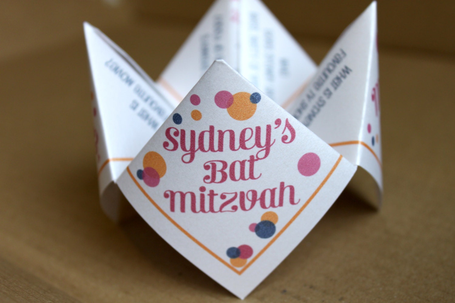 Bat/Bar Mitzvah Cootie Catcher (PDF - PRINTABLE)