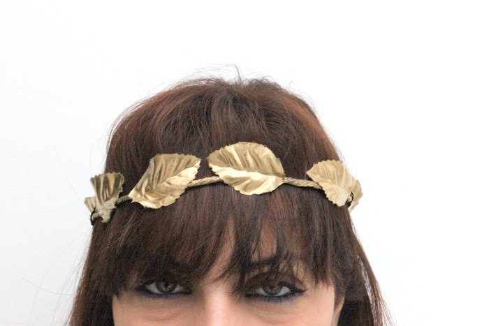 Greek FOREST CROWN  - ATHENA Halo - Woodland Wreath, gold leafs, gold leaves, Flower Girls , Whimsical, Woodland Wreath, Amazon head band