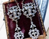 SALE:  Vintage Assemblage Virgin Mary Earrings, Our Lady of Lourdes, by RusticGypsyCreations