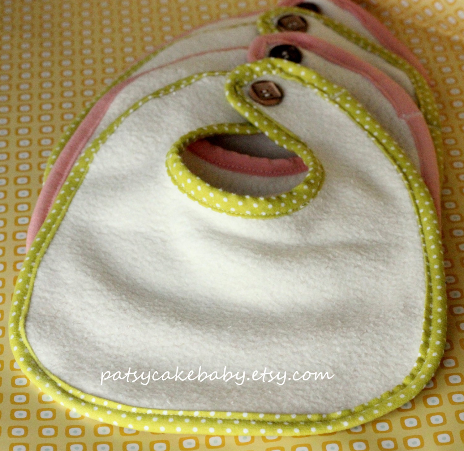 Organic Cotton Sherpa Bib with Organic trim of your choice.