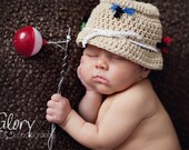 Baby Boy Fishing Hat  Newborn Photo prop
