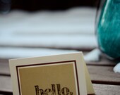 Hello Anytime Greeting Card Ivory and Tan
