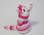 stuffed animal sock mouse toy pink polka dots spots sock creature soft toy