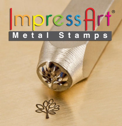 Leaf Swirl Tree- Metal Stamp ImpressArt- 6  mm  Design Stamp-Perfect for Your Hand Stamping Needs-Steel Stamps