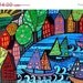 50%  OFF SALE - 11x14 Landscape Art - FOLK Art Sailboats Saltbox Houses Newport Sailing