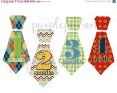 Baby Month Tie Stickers Baby Boy Monthly Onesie Stickers Month Baby Sticker Boy Baby Shower Gift Photo Prop Baby Milestone Sticker UNCUT