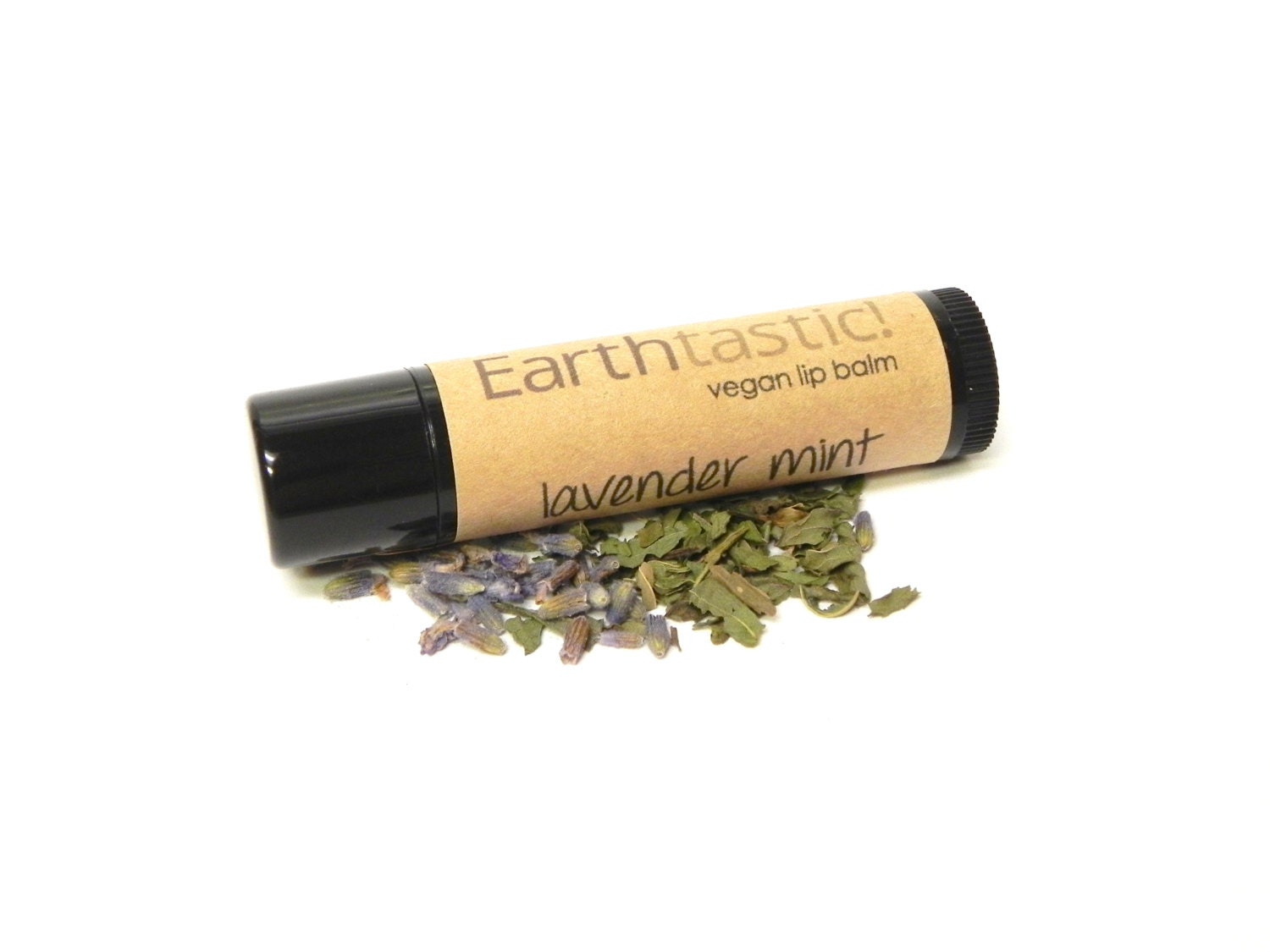 Natural Vegan Lip Balm - Lavender Mint. Recycled Tube. Nut Free Ingredients.