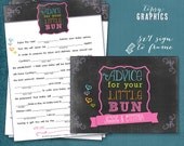 Chalkboard Bun in the Oven Baby Predictions Printable Cards. By Tipsy Graphics. Madlib. AdLib. Baby Wishes. Baby Statistics. Il_170x135