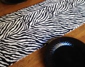 Zebra Stripe Table Runner in Black and ivory 6 feet Safari Animal Print Il_170x135