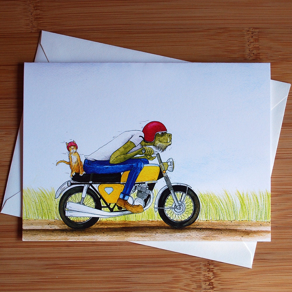 Monster Cycle Greeting Card - Blank Inside