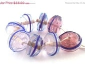 ON SALE Fabeadulous2010 SRA 8 Lampwork Murano pink beads glass T369