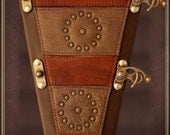 Unique leather banded / stuuded  Interchangeable front Panel for our explorer underbust Corset