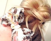 As seen on LoveMeDaniMarie Blog - Lovely Thin Headscarf Many Ways To Wear Turquoise Mint Coral Ikat Print Bow Turban Easy