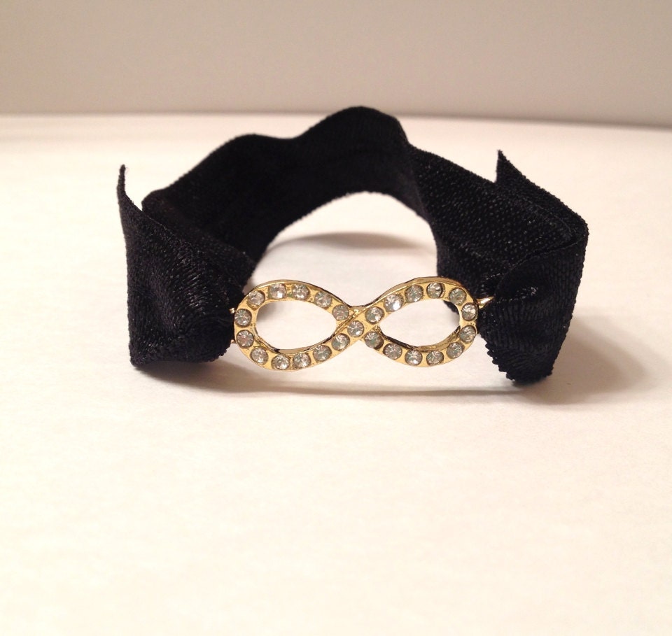 Gorgeous Sparkle Bling Infinity Hair Tie Colors to Choose From Wanelo Famous Charm Black Arm Candy 