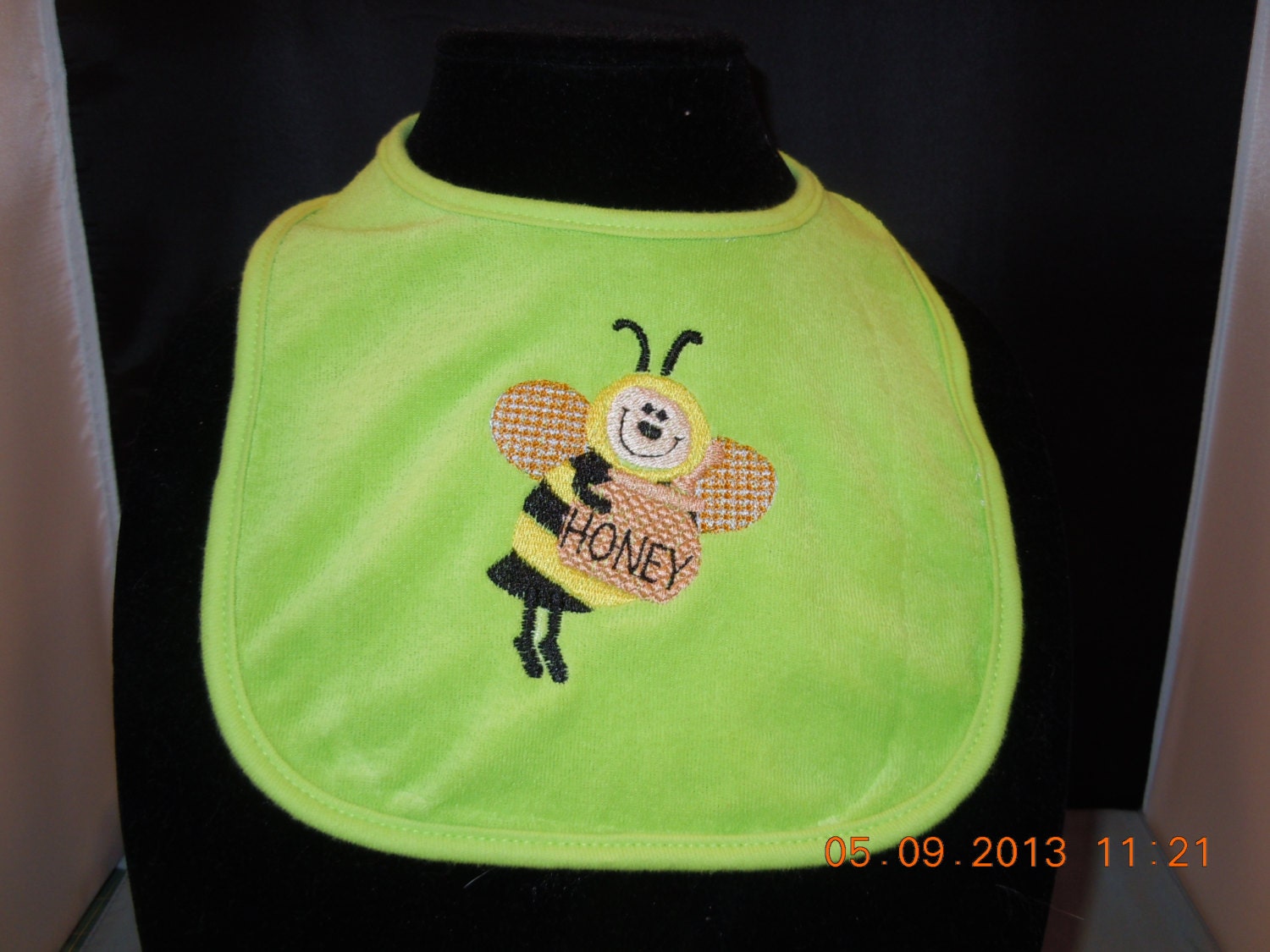 Honey Bee Bib-so cute-embroidered