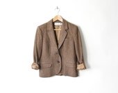 Vintage Brown Tweed Wool Blazer Jacket by the Villager - women's s