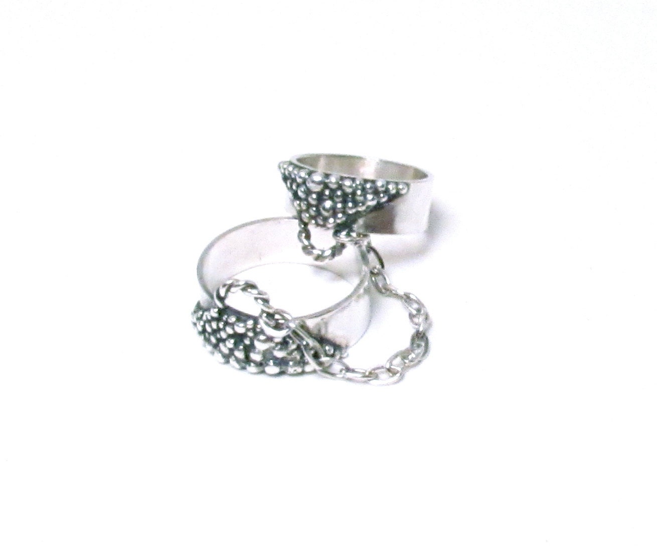 Double One Finger Triangle Ring