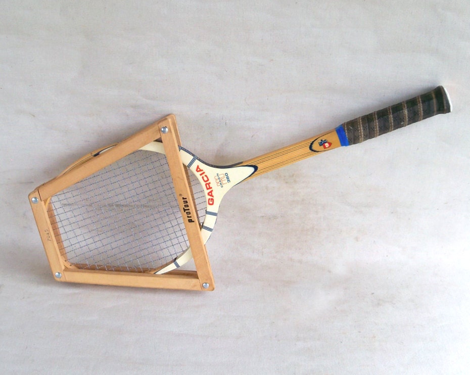 Vintage Garcia Cragin Pro 360 Tennis Racket with Press