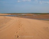 Footprints in the sand 8x10 fine art photo print, beach, coast, minimalist