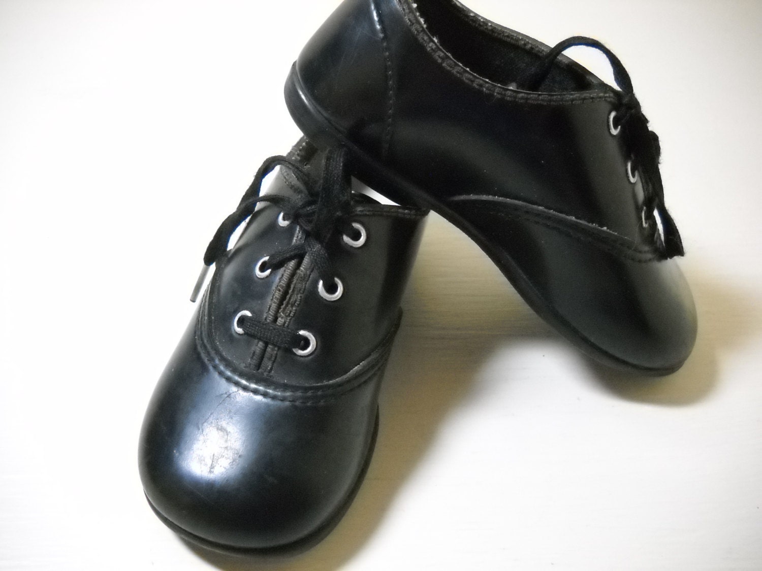 Black Leather Baby Shoes Size 5 Made in the USA