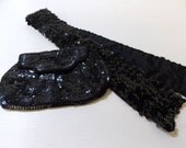 Black Beaded and Sequin Czechoslovakia Purse and Belt