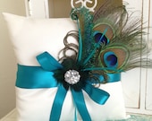 Lets Customize this Peacock Ring Pillow - Perfect for your Peacock Wedding