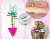 Arrow Hair Clip - Felt and Gold twig arrow, french barrette