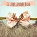 Baby Bow Headband - Antler fabric bow headband with glitter antlers, FALL 2013
