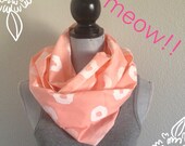 Peach cheetah spot cotton infinity scarf