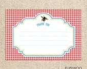 Picnic Bee Thank You Card Design by FLIPAWOO  - Instant Download Printable PDF File