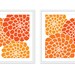 Succulent Plants Digital Print Set - Wall Art - Tangerine Orange Tango Nectarine - Modern - Woodland - Spring Summer Home Decor