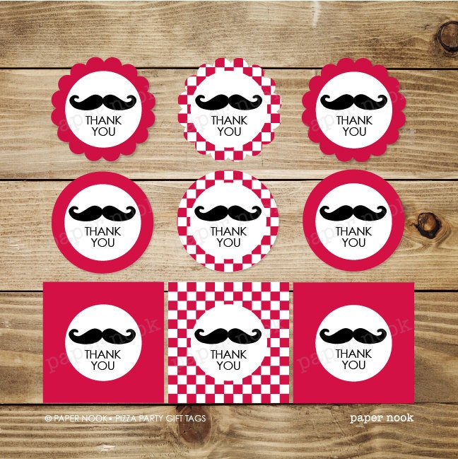 PRINTABLE Pizza Party Gift Tags