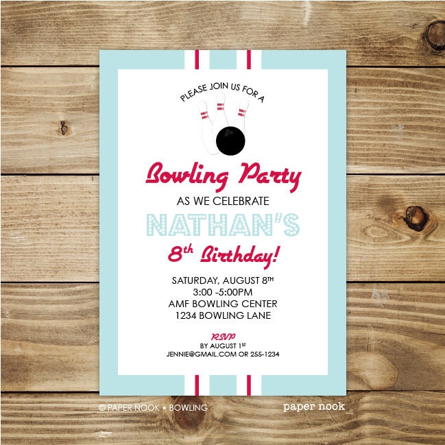 PRINTABLE - Bowling Party Invitation