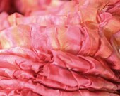 Pleated Silk Scarf, Hand-Dyed, Reds and Oranges