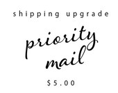 Priority mail shipping upgrade for greeting card purchase