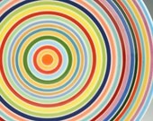As Seen On The Today Show Colorful Striped Dinner Plate Coupe Dinnerware 10 inches Hand Painted