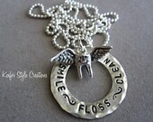Hand Stamped Dental hygienist/Dentist Necklace