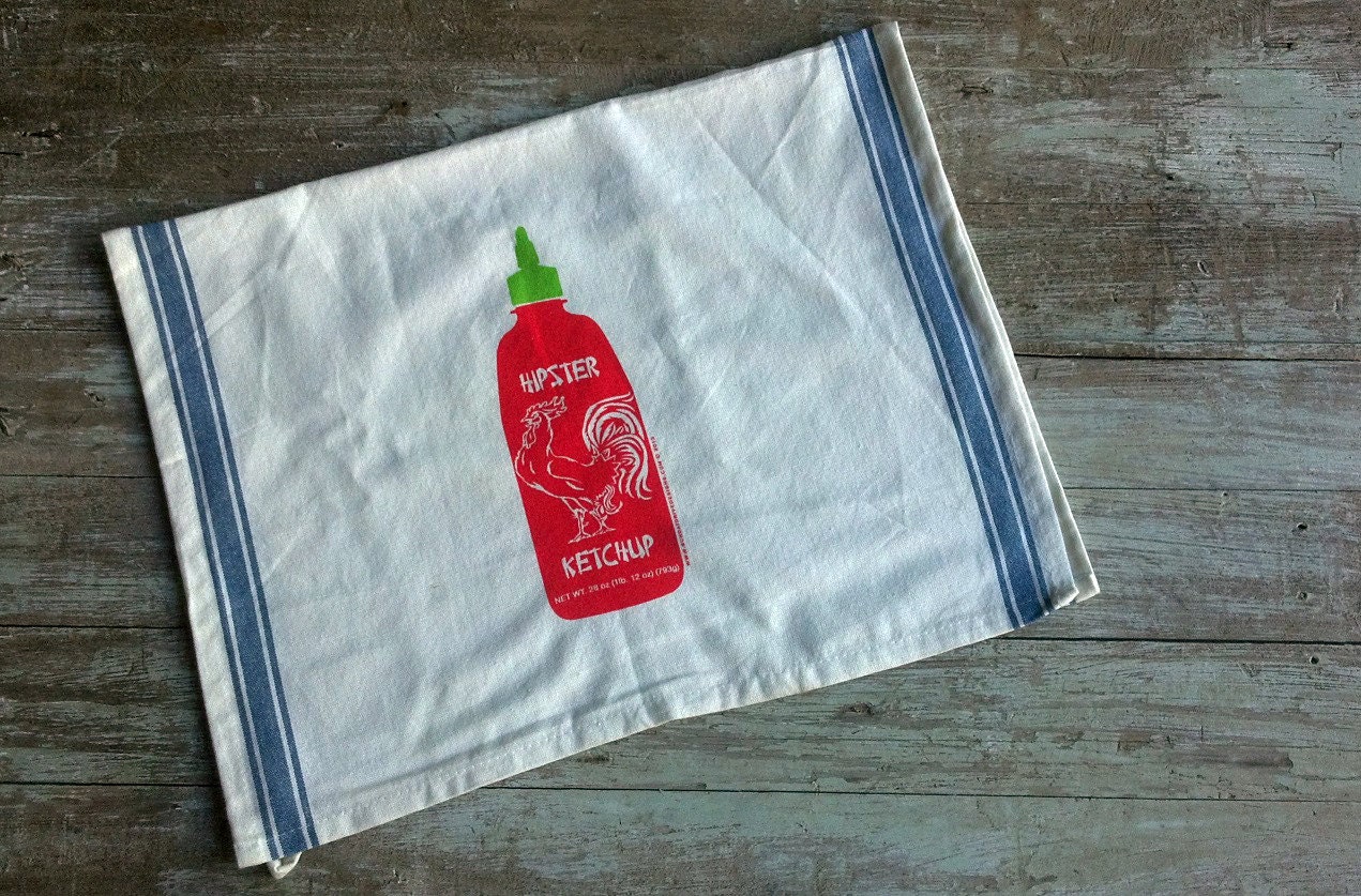 Hipster Ketchup tea towel - the ultimate hipster kitchen towel