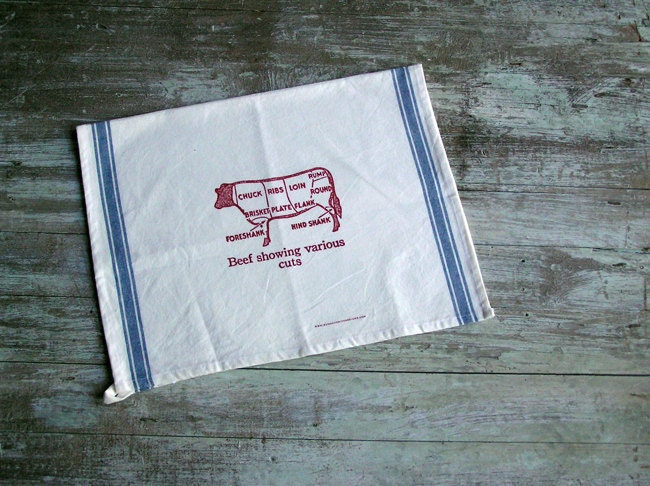 Cuts of Beef Tea Towel for the meat lover in your life