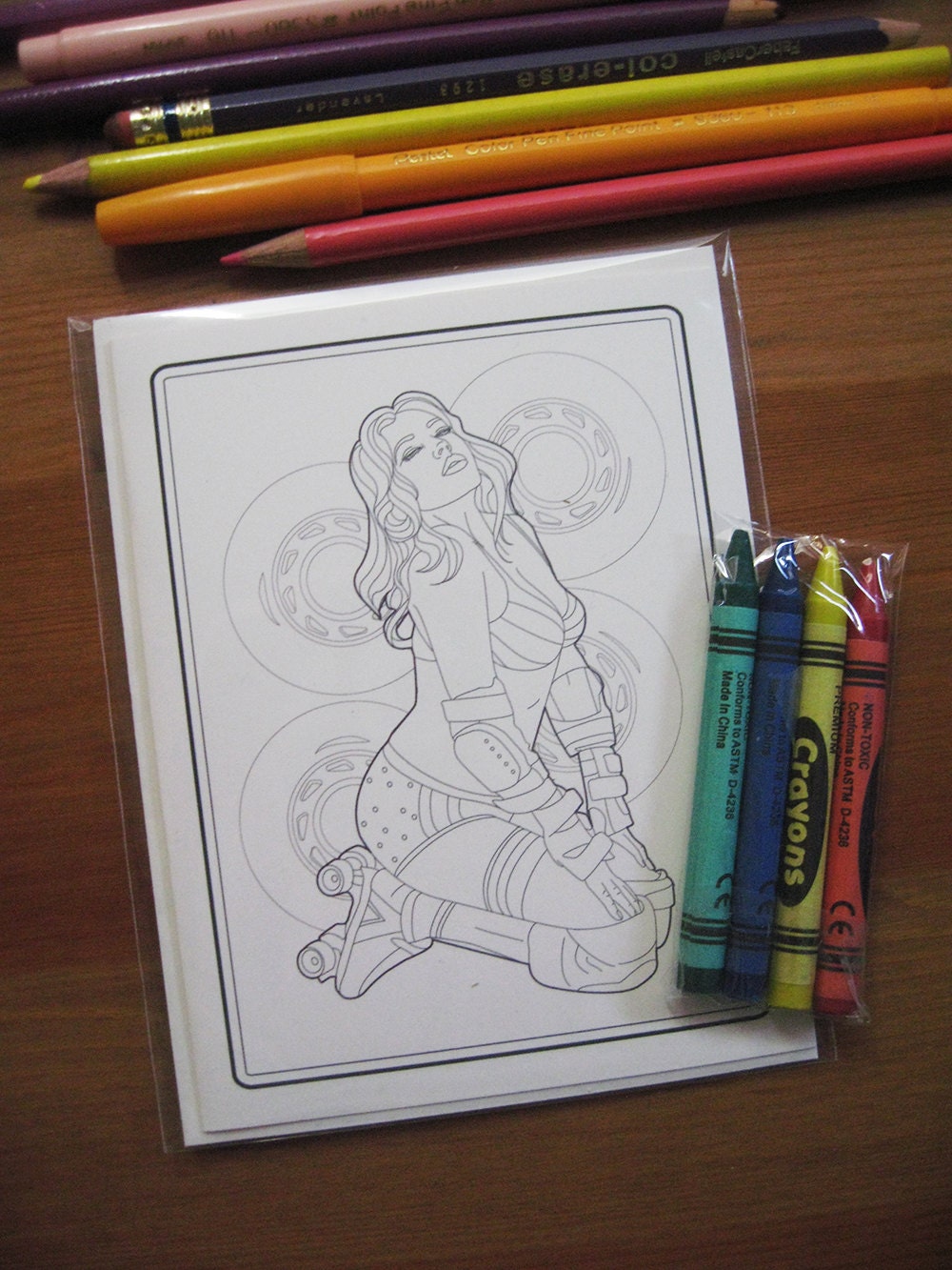Derby Girl - Coloring Book Greeting Cards from Scarlet Tentacle - mature