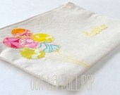 Muslin Pencil Pouch, hand embroidered and appliqued with fabric balloons