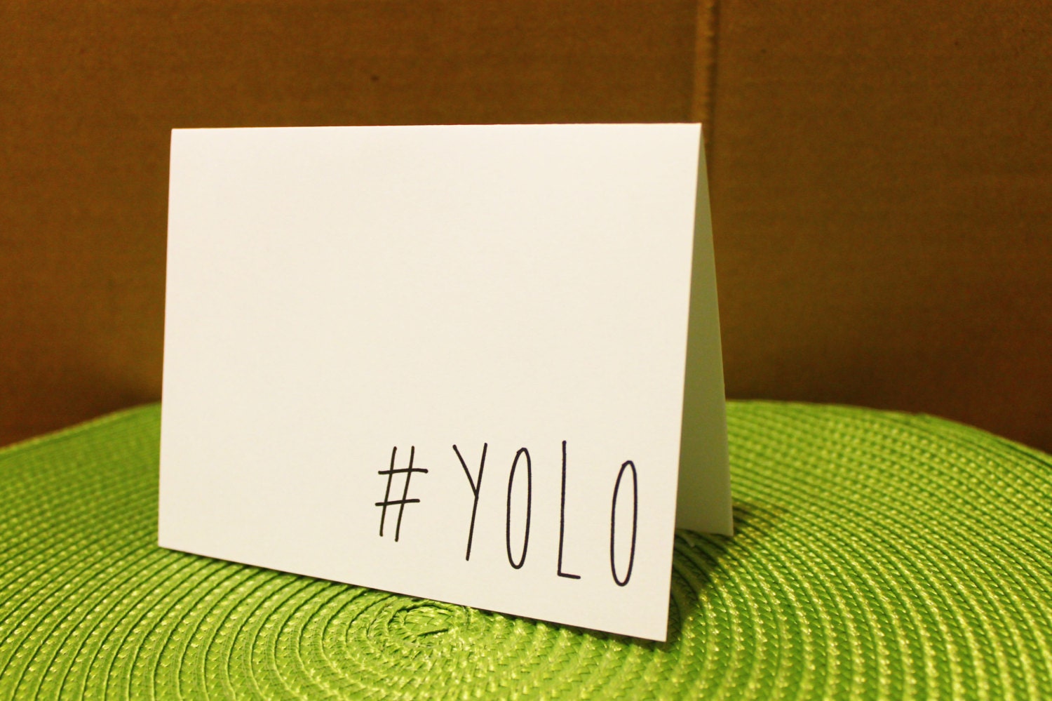 YOLO hashtag card
