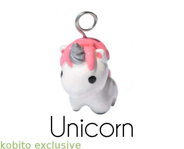 Pink Unicorn cell phone charm