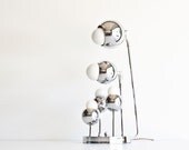 Vintage Mid Century Mod Chrome Orb Lamp - kibster
