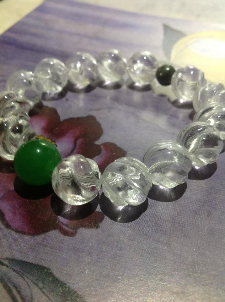 Crystal and Jade Wrist Mala
