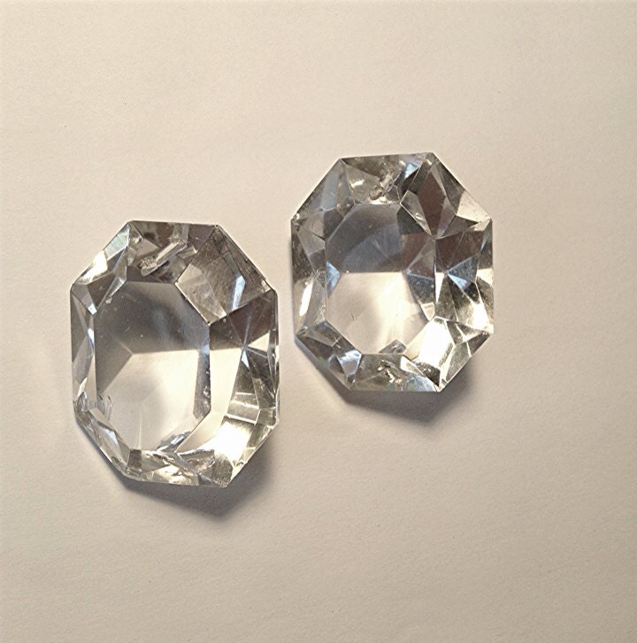 LEAD CRYSTAL Faceted Chandelier Drops, for Replacement or Repurposing, Heavy Prismatic Beauties