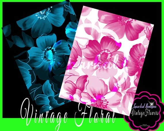 Flower Digital Paper Invitation Digital Paper Backgrounds Vintage Wedding Paper Floral Digital Instant Download Il_570xn