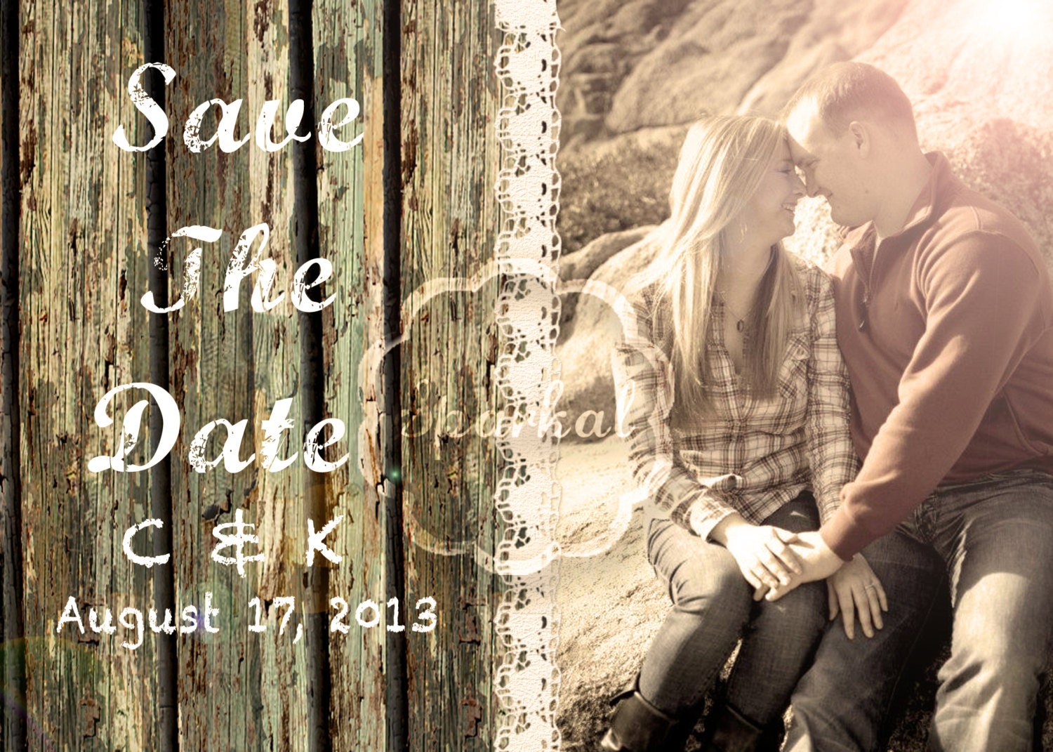 Rustic Save the Date Wood Lace Printable Save the Date 5x7 Digital DIY Save the Date Wedding Card no.1 Il_570xn